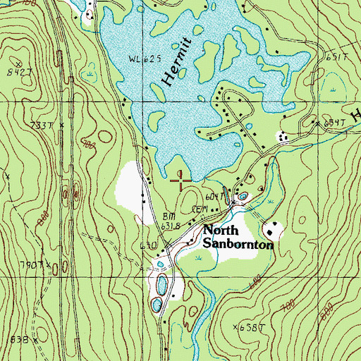 Topographic Map of Storage Dam at Weeks Mill, NH