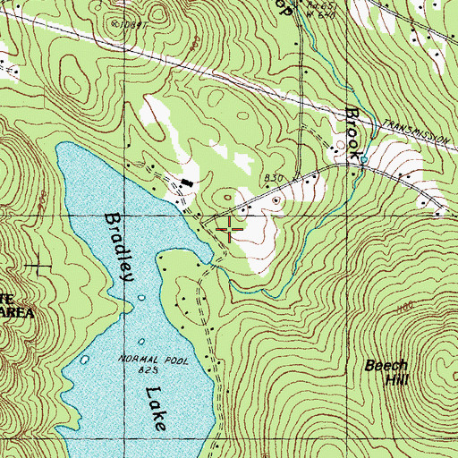 Topographic Map of Bradley Lake Dam, NH