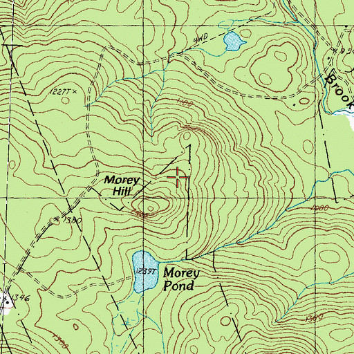 Topographic Map of Morey Pond Dam, NH