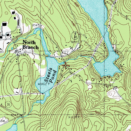 Topographic Map of Steel Pond Dam, NH