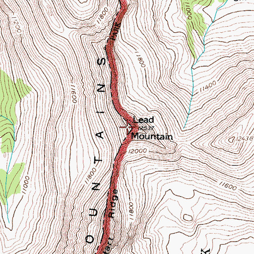 Topographic Map of Lead Mountain, CO