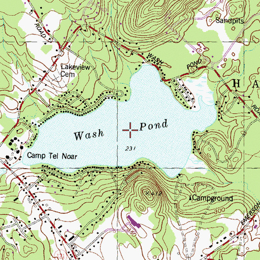 Topographic Map of Wash Pond, NH