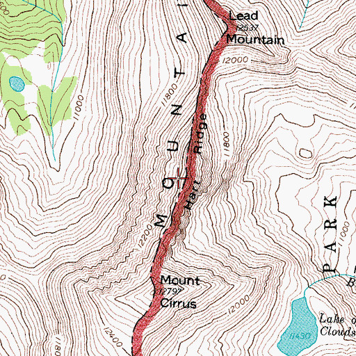 Topographic Map of Hart Ridge, CO