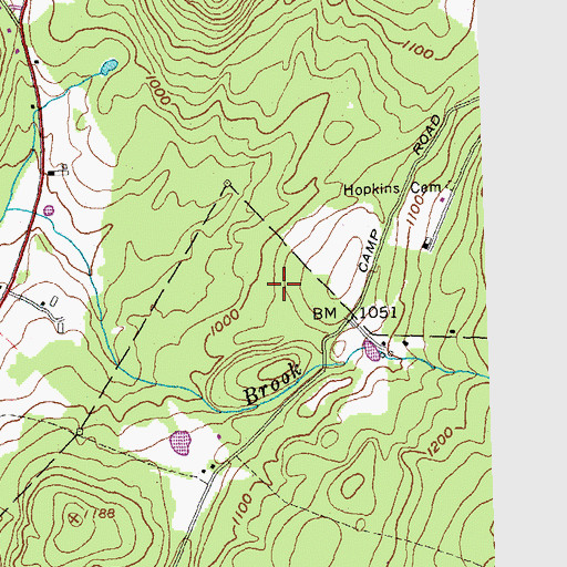 Topographic Map of Storrs Pond Dam, NH