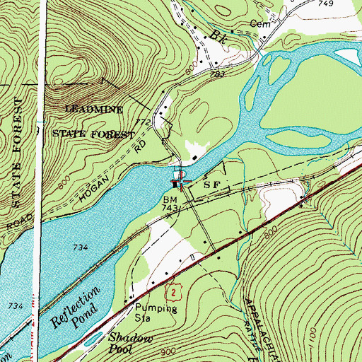 Topographic Map of Shelburne Dam, NH