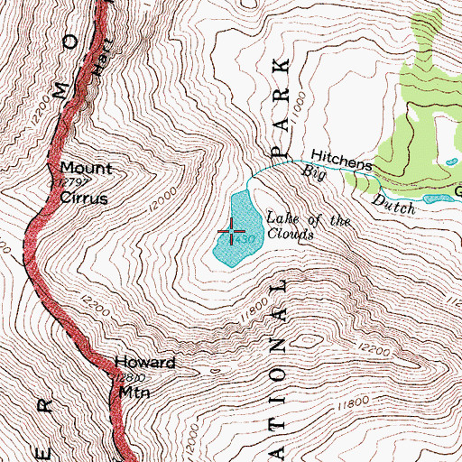 Topographic Map of Lake of the Clouds, CO