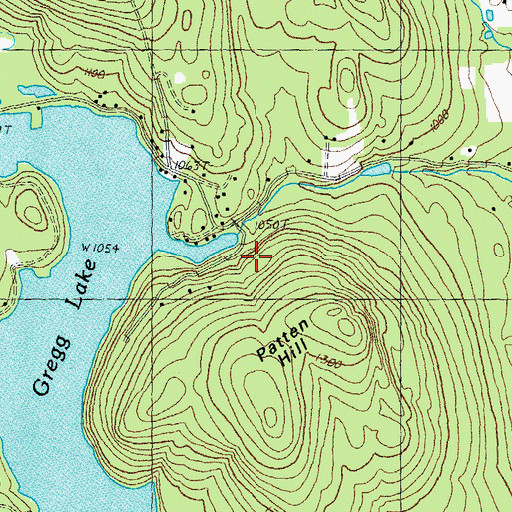 Topographic Map of Gregg Lake Dam, NH