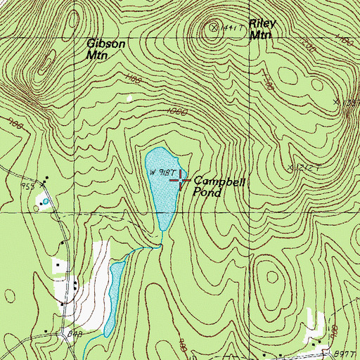 Topographic Map of Campbell Pond Dam, NH