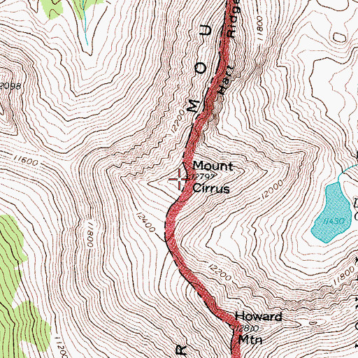 Topographic Map of Mount Cirrus, CO