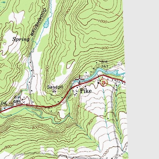 Topographic Map of Walker Oliverian Stream Dam, NH