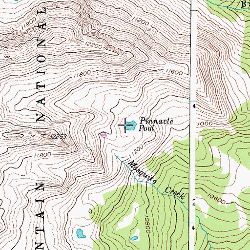 Topographic Map of Pinnacle Pool, CO
