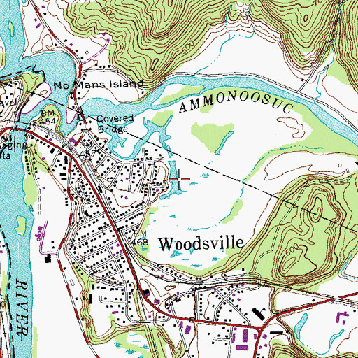 Topographic Map of Ammonoosuc River Reservoir, NH