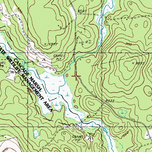 Topographic Map of Cascade Marsh, NH