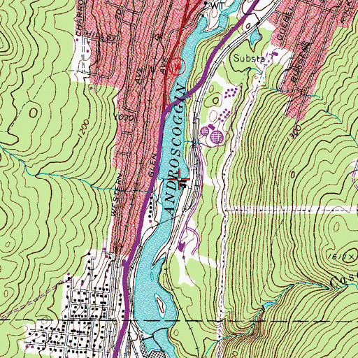 Topographic Map of Cross Power Dam, NH