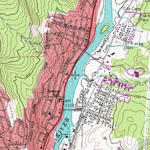 Topographic Map of Androscoggin River Reservoir, NH