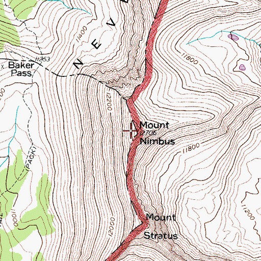 Topographic Map of Mount Nimbus, CO