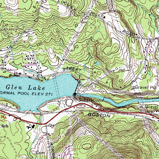 Topographic Map of Greggs Falls Dam, NH