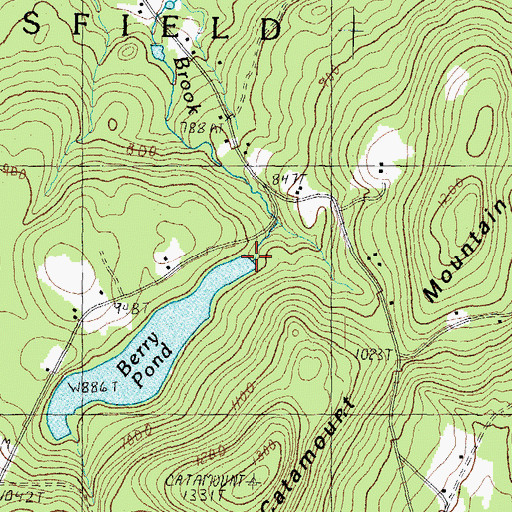 Topographic Map of Berry Pond Dam, NH