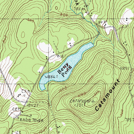 Topographic Map of Berry Pond, NH