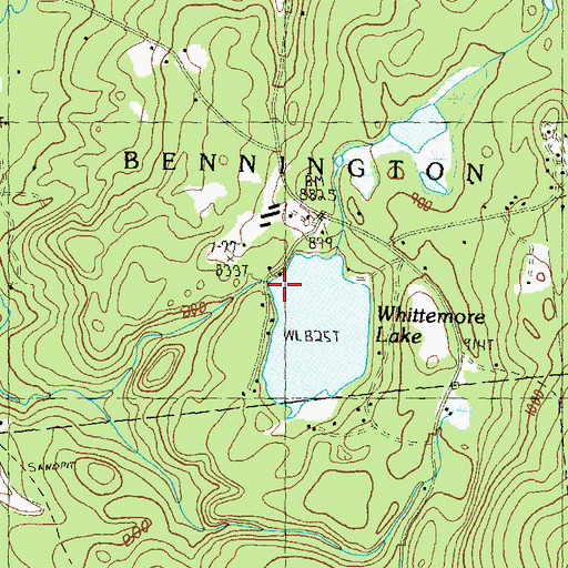 Topographic Map of Whittemore Lake Dam, NH