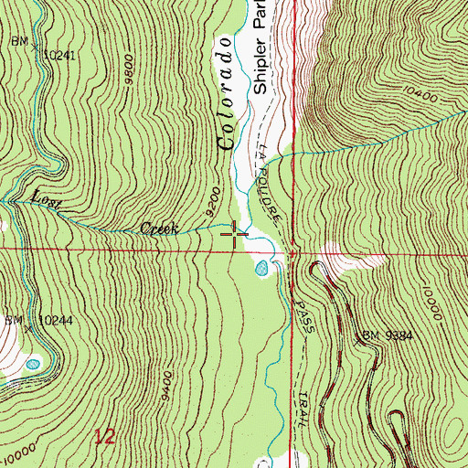 Topographic Map of Lost Creek, CO