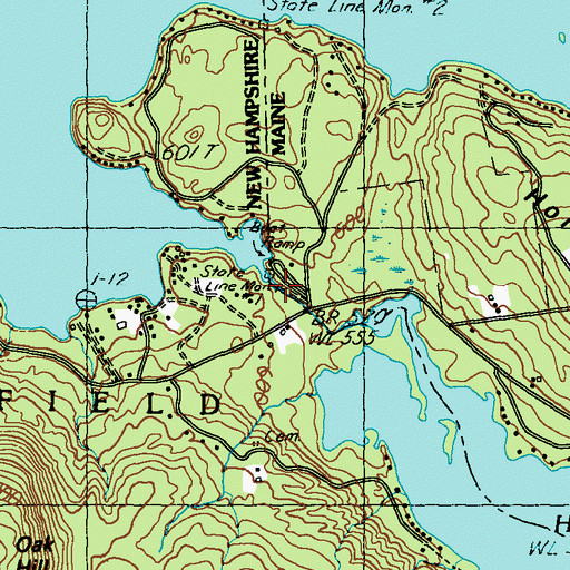 Topographic Map of Great East Lake Dam, NH