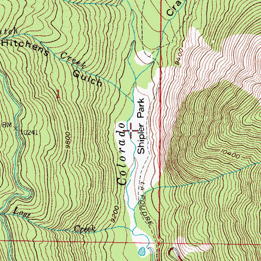 Topographic Map of Shipler Park, CO