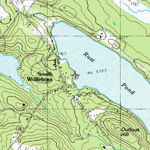 Topographic Map of Rust Pond Dam, NH