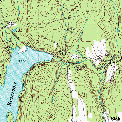 Topographic Map of Weare Reservoir Dam, NH