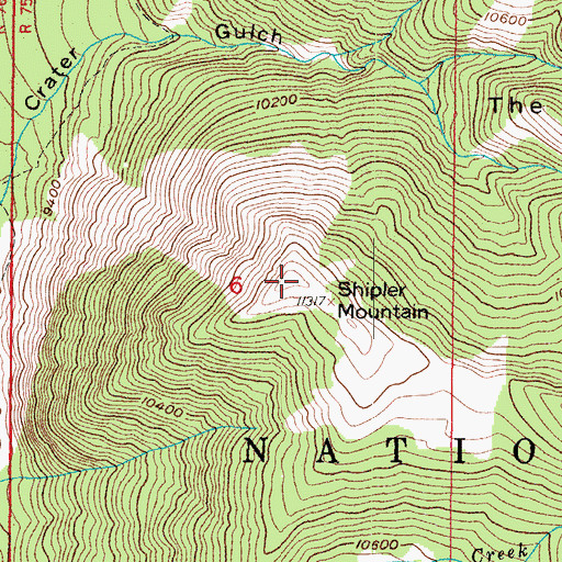 Topographic Map of Shipler Mountain, CO