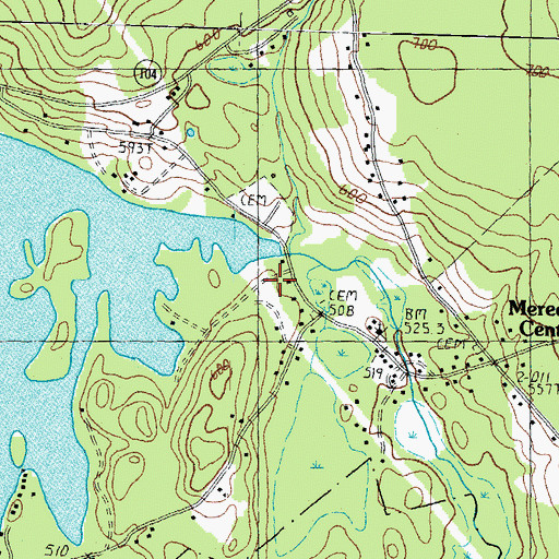 Topographic Map of Wickwas Lake Dam, NH