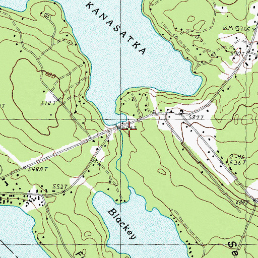 Topographic Map of Lake Kanasatka Dam, NH