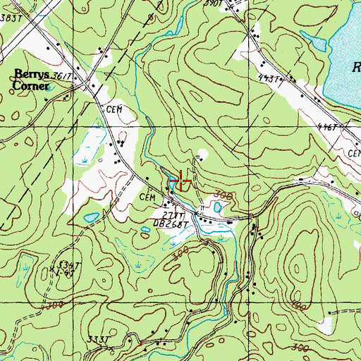 Topographic Map of Berrys River Reservoir, NH