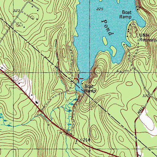 Topographic Map of Mendums Pond Dam, NH
