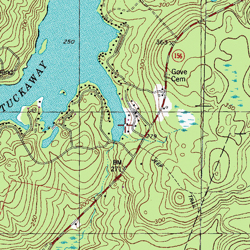 Topographic Map of Pawtuckaway Pond, NH