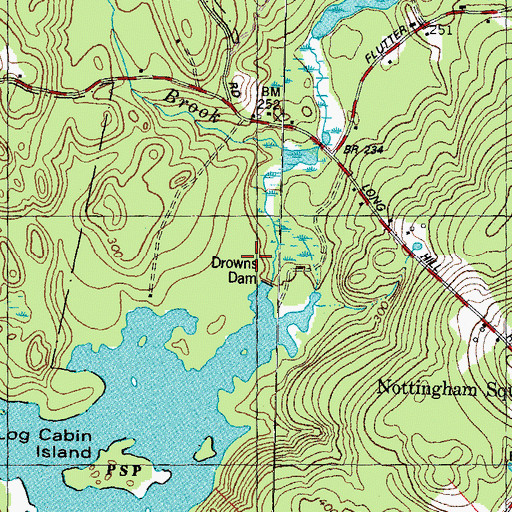 Topographic Map of Drowns Dam, NH