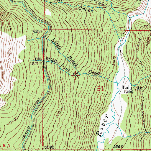 Topographic Map of Middle Dutch Creek, CO