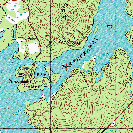 Topographic Map of Pawtuckaway Pond, NH