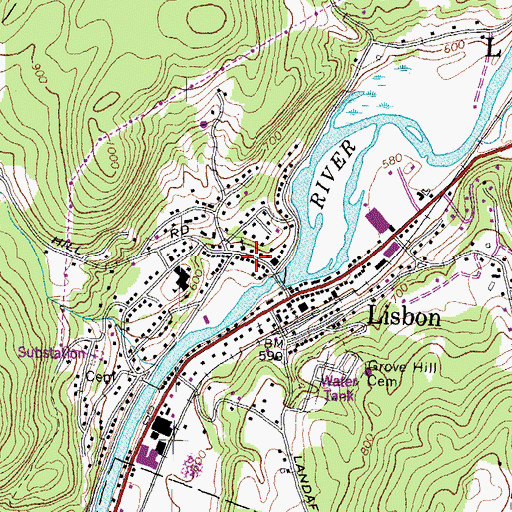 Topographic Map of Ammonoosuc River Reservoir, NH