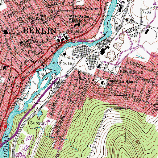 Topographic Map of J Brodie Smith Reservoir, NH