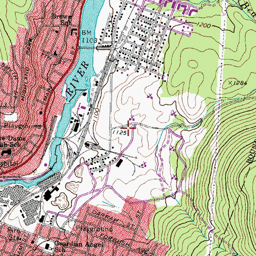Topographic Map of Androscoggin River Reservoir, NH