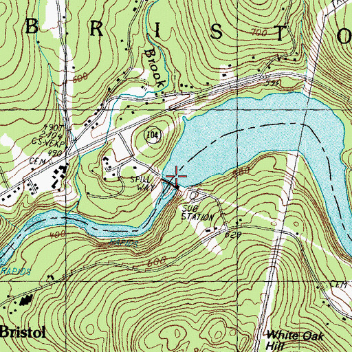 Topographic Map of Ayer Island Station Pond, NH