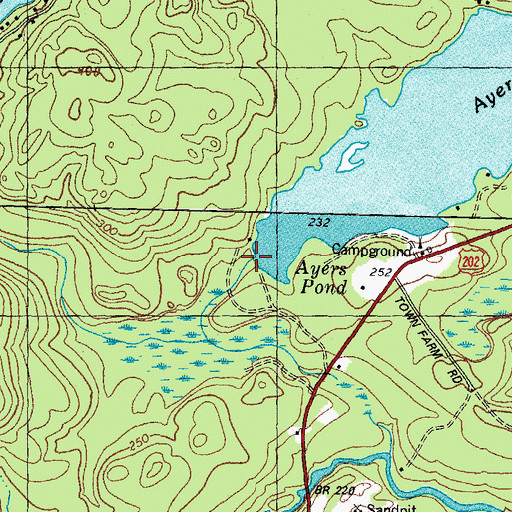 Topographic Map of Ayers Lake Dam, NH
