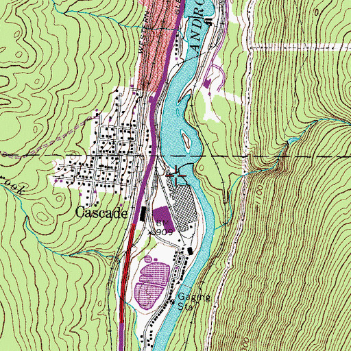 Topographic Map of Androscoggin River Reservoir, NH