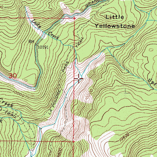 Topographic Map of Lady Creek, CO