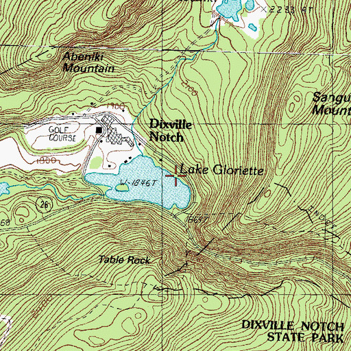 Topographic Map of Lake Gloriette Dike, NH