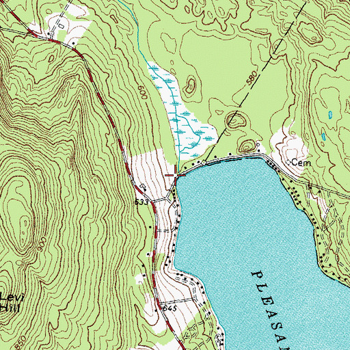 Topographic Map of Pleasant Lake Dam, NH