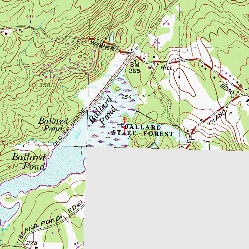 Topographic Map of Ballard Pond, NH