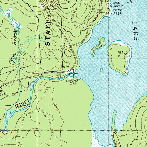 Topographic Map of Second Connecticut Lake Dam, NH
