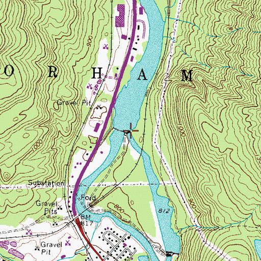 Topographic Map of Gorham Dam Brown Company, NH